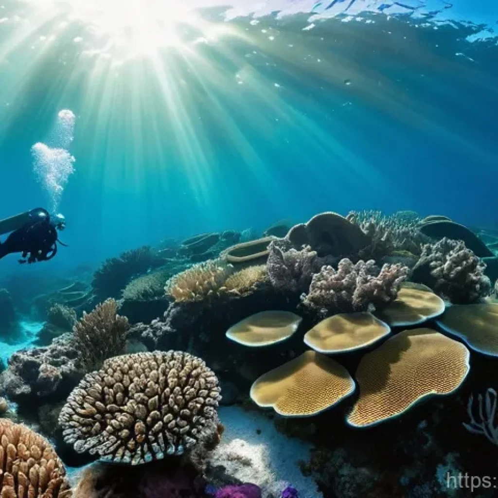세인트루시아 해양 보호 구역 - **Prompt 1:** A vibrant underwater scene in Saint Lucia's Soufriere Marine Management Area. Crystal-...