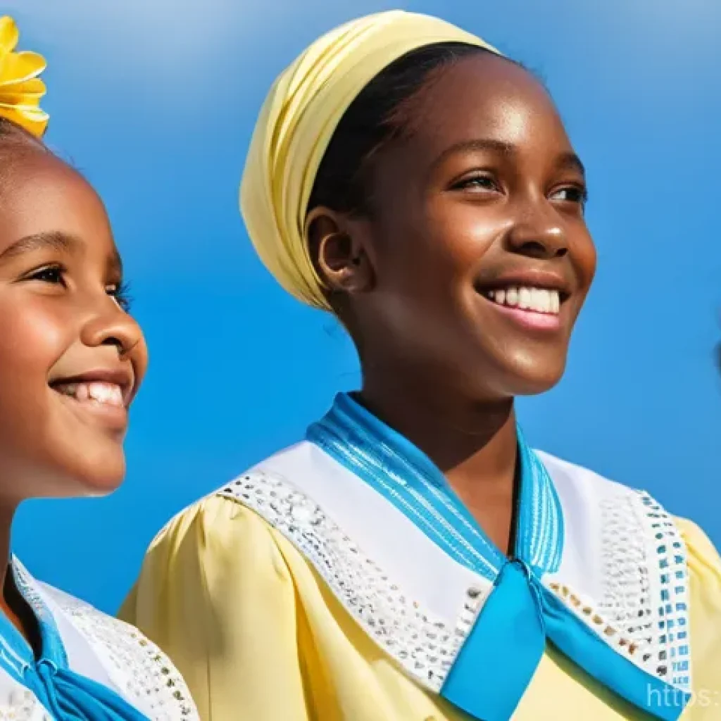 세인트루시아의 국가 애국가 - **Saint Lucian Independence Day Celebration:** A vibrant outdoor scene capturing the spirit of Saint...
