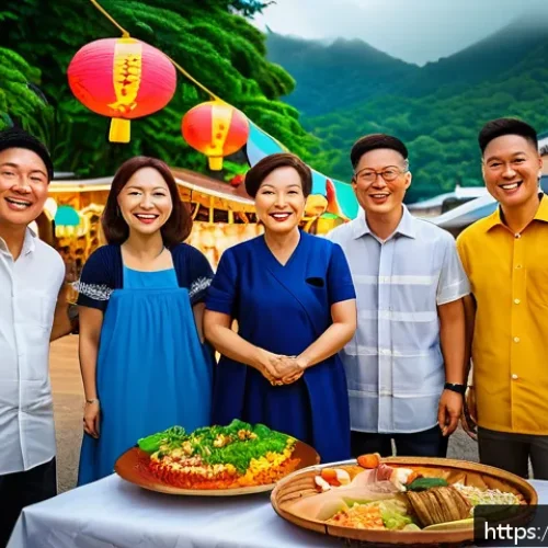 Home 17 세인트루시아 한인 사회 - A vibrant Korean community gathering in Saint Lucia, featuring diverse adults and families in casual...