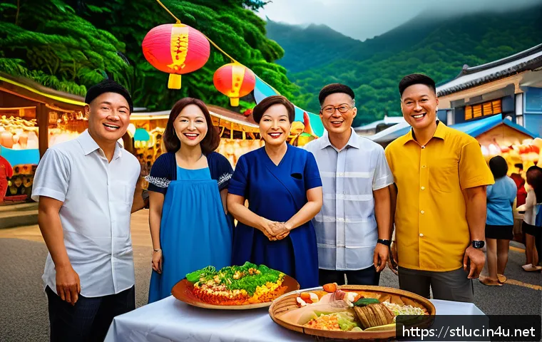 세인트루시아 한인 사회 - A vibrant Korean community gathering in Saint Lucia, featuring diverse adults and families in casual...